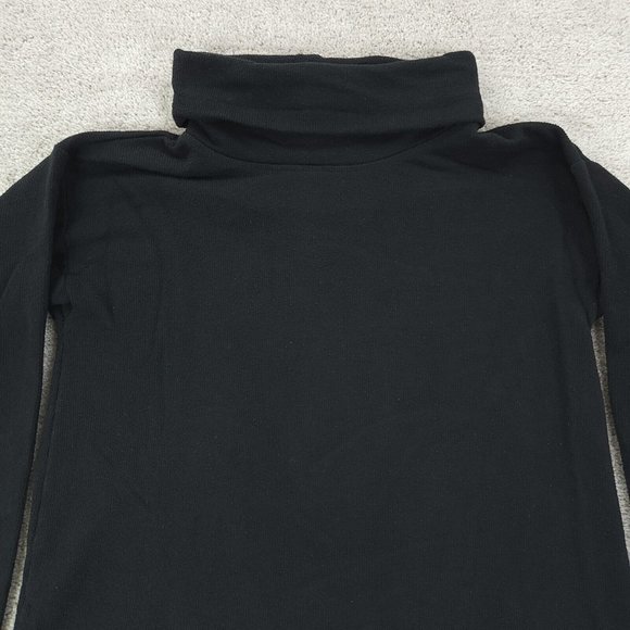 J Crew Sweater Tunic Womens Medium Black Shawl Neck Long Sleeve Stretch - Picture 2 of 8